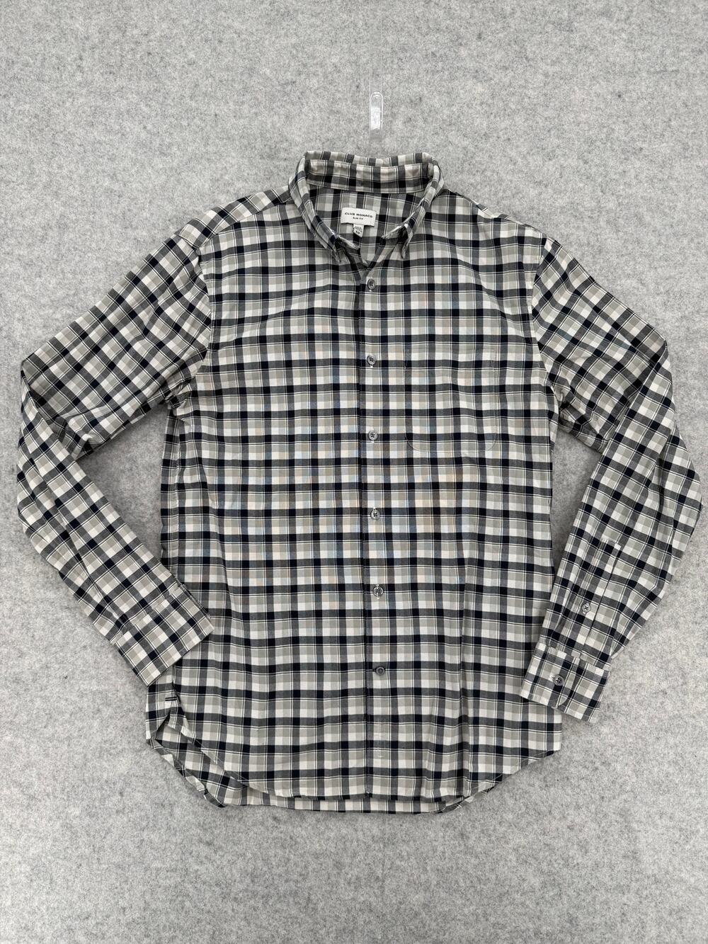 Club Monaco Slim-Fit Button-Down Plaid Oxford Shirt Size Small